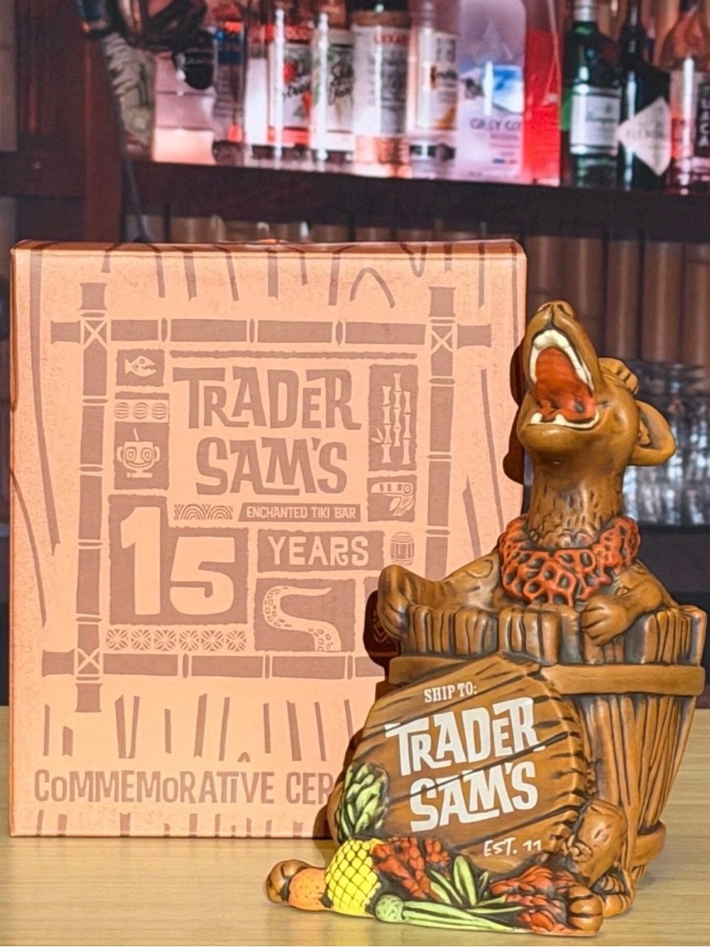 Disneyland Trader Sam’s Enchanted Tiki Bar 15th Anniversary Hyena Mug New 2026